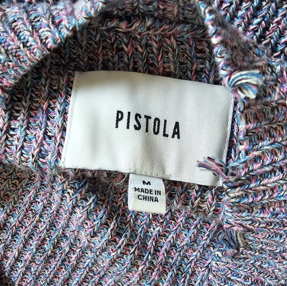 Revolve Pistola Eva Heartbreaker M Women's Purple Distressed Sweater - Picture 6 of 6